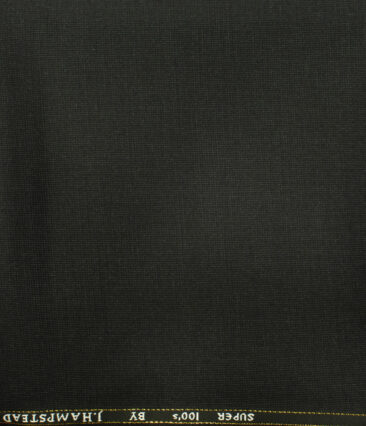 J.Hampstead Men's Wool Self Design Super 100's  Unstitched Trouser Fabric (Blackish Grey) - Image 2