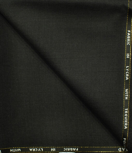 J.Hampstead Men's Wool Self Design Super 100's 1.30 Meter Unstitched Trouser Fabric (Blackish Grey)