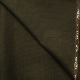 J.Hampstead Men's Wool Self Design Super 100's 1.30 Meter Unstitched Trouser Fabric (Coffee Brown)