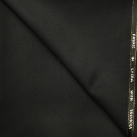 J.Hampstead Men's Wool Solids Super 110's 1.30 Meter Unstitched Trouser Fabric (Black )