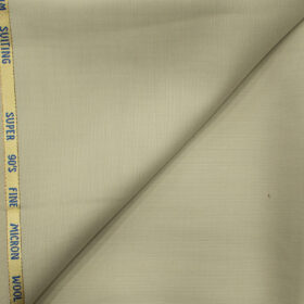J.Hampstead Men's Wool Self Design Super 90's 1.30 Meter Unstitched Trouser Fabric (Cream)