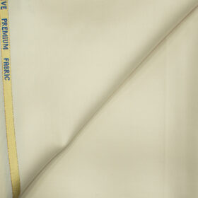J.Hampstead Men's Wool Solids Super 100's 1.30 Meter Unstitched Trouser Fabric (Cream)
