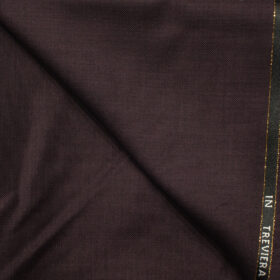 J.Hampstead Men's Wool Solids Super 90's 1.30 Meter Unstitched Trouser Fabric (Wine)