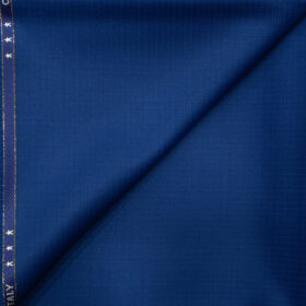 J.Hampstead Men's Wool Self Design Super 120's 1.30 Meter Unstitched Trouser Fabric (BrIght Royal Blue)
