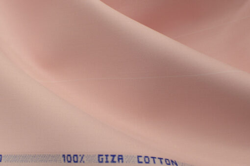 Tessitura Monti Men's Giza Cotton Striped 2.25 Meter Unstitched Shirting Fabric (Light Pink)