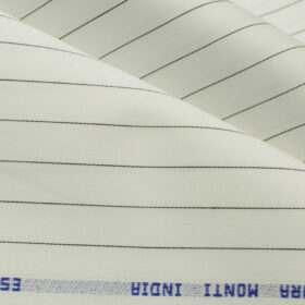 Tessitura Monti Men's Giza Cotton Checks 2.25 Meter Unstitched Shirting Fabric (White )