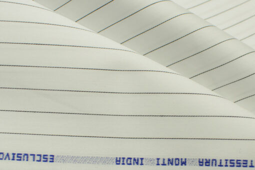 Tessitura Monti Men's Giza Cotton Checks 2.25 Meter Unstitched Shirting Fabric (White )