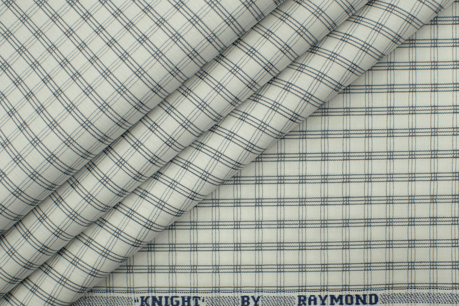 Raymond Men's Premium Cotton Checks Unstitched Shirting Fabric (White)