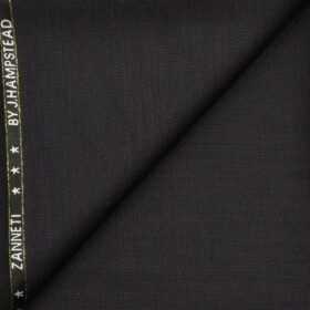 J.Hampstead Men's Wool Structured Super 120's1.30 Meter Unstitched Trouser Fabric (Dark Purple)