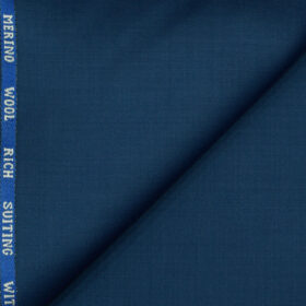 J.Hampstead Men's Wool Solids Super 130's1.30 Meter Unstitched Trouser Fabric (Royal Blue)