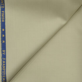 J.Hampstead Men's Wool Structured Super 130's1.30 Meter Unstitched Trouser Fabric (Beige)