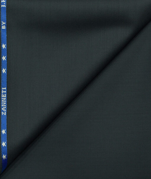 J.Hampstead Men's Wool Solids Super 130's1.30 Meter Unstitched Trouser Fabric (Dark Sea Green)