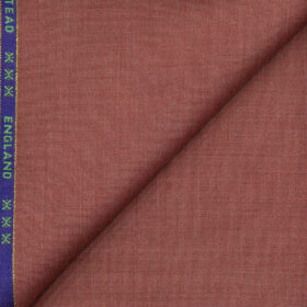 J.Hampstead Men's Wool Self Design Super 130's1.30 Meter Unstitched Trouser Fabric (Blush Red)