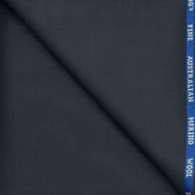 J.Hampstead Men's Wool Solids Super 130's1.30 Meter Unstitched Trouser Fabric (Dark Blue)