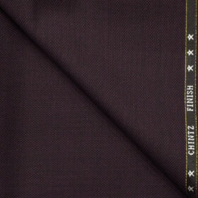 J.Hampstead Men's Wool Structured Super 130's1.30 Meter Unstitched Trouser Fabric (Dark Wine)