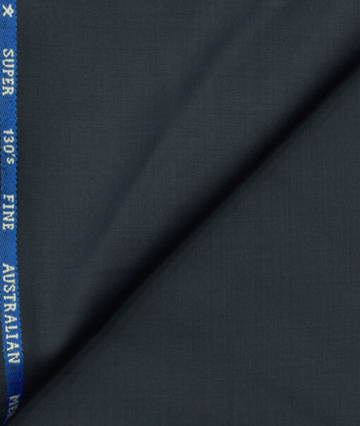 J.Hampstead Men's Wool Solids Super 130's1.30 Meter Unstitched Trouser Fabric (Spruce Blue)