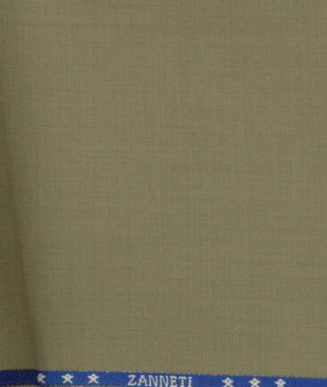 J.Hampstead Men's Wool Solids Super 130's Unstitched Trouser Fabric (Hazelwood Beige) - Image 2