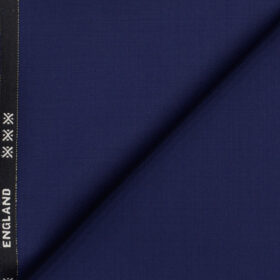 J.Hampstead Men's Wool Solids Super 140's1.30 Meter Unstitched Trouser Fabric (Dark Royal Blue)
