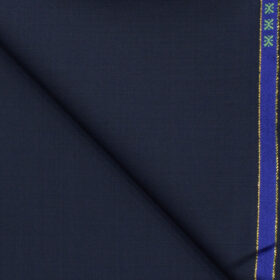 J.Hampstead Men's Wool Solids Super 140's1.30 Meter Unstitched Trouser Fabric (Dark Blue)