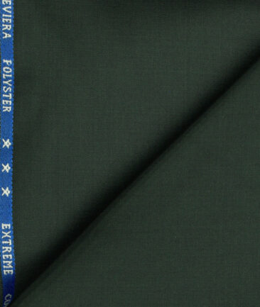 J.Hampstead Men's Wool Solids Super 130's1.30 Meter Unstitched Trouser Fabric (Dark Pine Green)