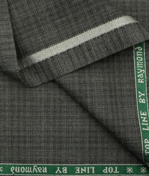 Raymond Men's Polyester Viscose Checks 3.75 Meter Unstitched Suiting Fabric (Grey)