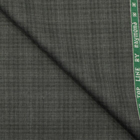 Raymond Men's Polyester Viscose Checks 3.75 Meter Unstitched Suiting Fabric (Grey)