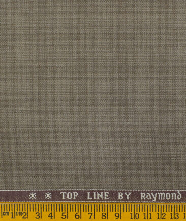 Raymond Men's Polyester Viscose Checks 3.75 Meter Unstitched Suiting Fabric (Medium Brown)