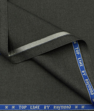 Raymond Men's Polyester Viscose Solids 3.75 Meter Unstitched Suiting Fabric (Dark Worsted Grey)