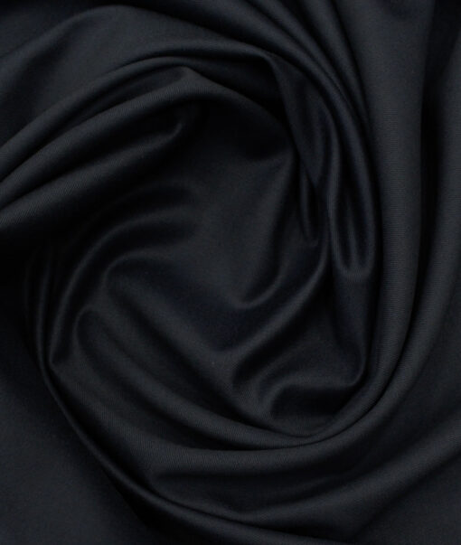 Raymond Men's Polyester Viscose Solids 3.75 Meter Unstitched Suiting Fabric (Dark Navy Blue)
