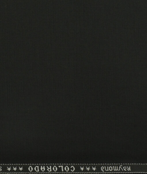 Raymond Men's Polyester Viscose Solids 3.75 Meter Unstitched Suiting Fabric (Black)