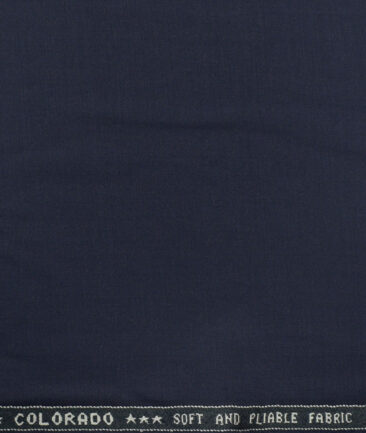 Raymond Men's Polyester Viscose Solids 3.75 Meter Unstitched Suiting Fabric (Dark Royal Blue)