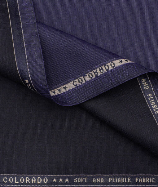 Raymond Men's Polyester Viscose Solids 3.75 Meter Unstitched Suiting Fabric (Dark Purple)
