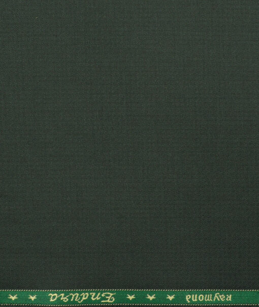 Raymond Men's Polyester Viscose Structured 3.75 Meter Unstitched Suiting Fabric (Dark Green)