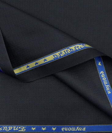 Raymond Men's Polyester Viscose Structured 3.75 Meter Unstitched Suiting Fabric (Dark Navy Blue)