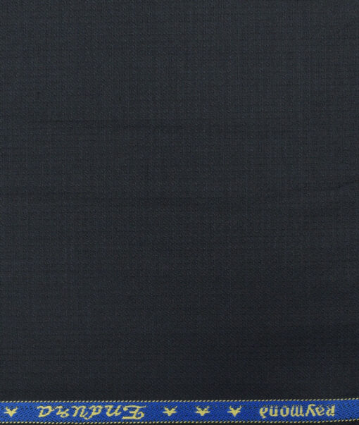 Raymond Men's Polyester Viscose Structured 3.75 Meter Unstitched Suiting Fabric (Dark Navy Blue)