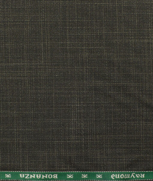 Raymond Men's Polyester Viscose Self Design 3.75 Meter Unstitched Suiting Fabric (Dark Brown)