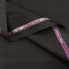 Raymond Men's Polyester Viscose Checks 3.75 Meter Unstitched Suiting Fabric (Dark Wine)