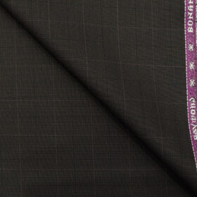 Raymond Men's Polyester Viscose Checks 3.75 Meter Unstitched Suiting Fabric (Dark Wine)