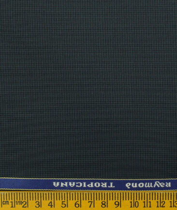 Raymond Men's Polyester Viscose Houndstooth 3.75 Meter Unstitched Suiting Fabric (Dark Peacock Blue)
