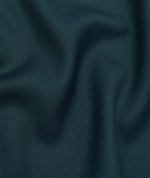Absoluto Men's Terry Rayon Structured 3.75 Meter Unstitched Suiting Fabric (Peacock Blue)