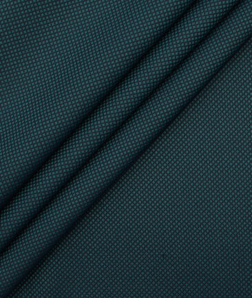 Absoluto Men's Terry Rayon Structured 3.75 Meter Unstitched Suiting Fabric (Peacock Blue)