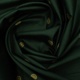 Donzito Men's Cotton Printed 2.25 Meter Unstitched Shirting Fabric (Dark Pine Green)