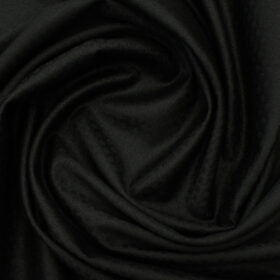 Fashion Flair Men's Terry Rayon Structured 3.75 Meter Unstitched Suiting Fabric (Black)