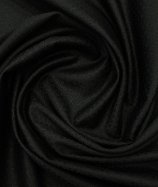 Fashion Flair Men's Terry Rayon Structured 3.75 Meter Unstitched Suiting Fabric (Black)