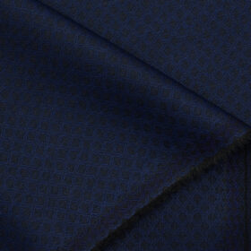 Fashion Flair Men's Terry Rayon Structured 3.75 Meter Unstitched Suiting Fabric (Dark Royal Blue)