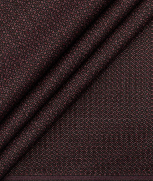 Fashion Flair Men's Terry Rayon Structured 3.75 Meter Unstitched Suiting Fabric (Dark Wine)
