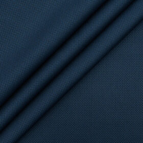 Italian Channel Men's Terry Rayon Structured 3.75 Meter Unstitched Suiting Fabric (Aegean Blue)