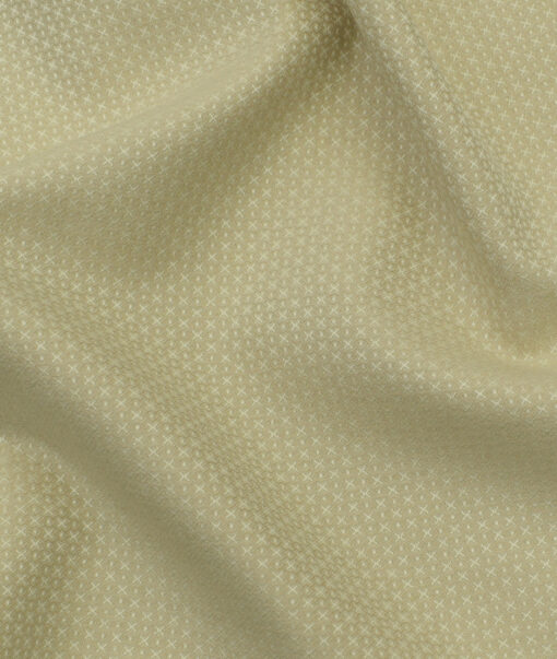 Italian Channel Men's Terry Rayon Structured 3.75 Meter Unstitched Suiting Fabric (Beige)