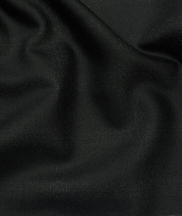 Italian Channel Men's Terry Rayon Checks 3.75 Meter Unstitched Suiting Fabric (Black)