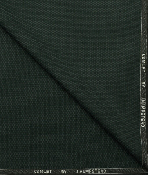 J.Hampstead Men's Terry Rayon Structured 3.75 Meter Unstitched Suiting Fabric (Dark Pine Green)